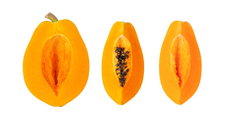 papaya slice isolated on transparent png