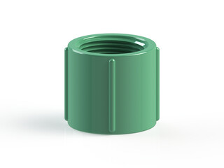 Green Plastic Threaded Pipe Connector, PVC fittings, Plumbing, Thread pipe