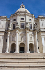 Fototapeta na wymiar Front of the historic Santa Engracia church in Lisbon, Portugal