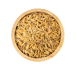 paddy rice seed in woo bowl on transparent png