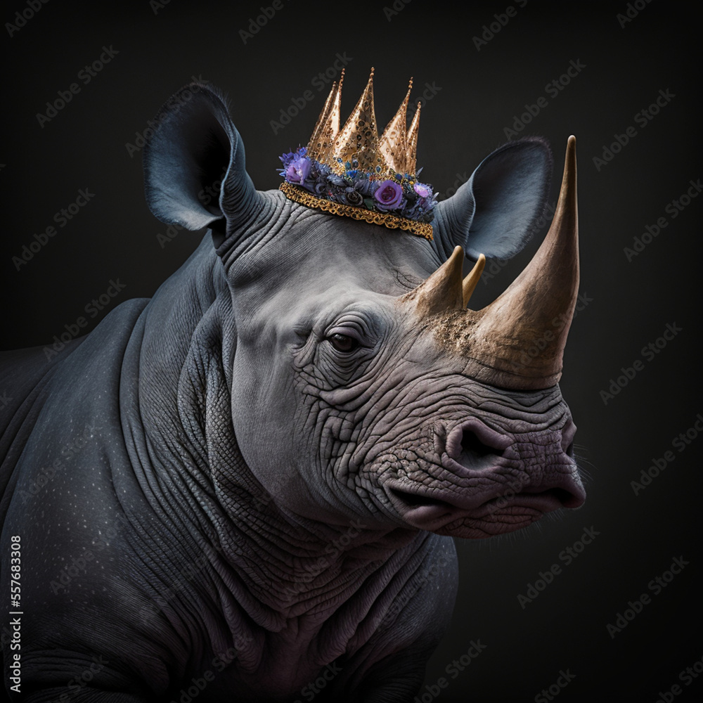 Canvas Prints A crowned rhinoceros