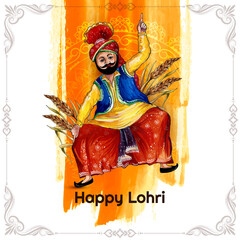 Happy Lohri Indian cultural festival background design