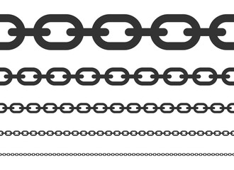 Seamless chain vector illustration isolated on white background