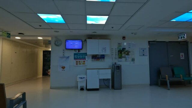 jeusalem-israel. The waiting room is empty at Shaare Tzedek Hospital.