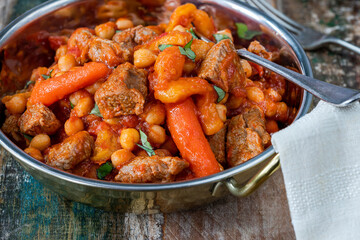 Lamb, carrot and chickpea tajine