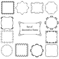 Decorative frames. Retro ornamental frame, vintage rectangle ornaments and ornate border. Decorative wedding frames, antique museum picture borders or deco devider.