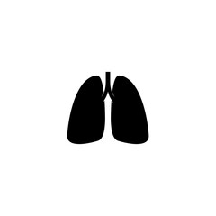 Human lungs flat icon isolated on white background