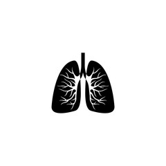 Human lungs flat icon isolated on white background