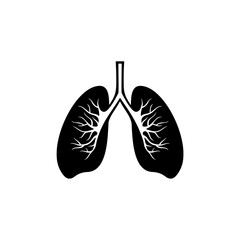 Human lungs flat icon isolated on white background