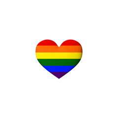 Lgbt symbol rainbow heart. Heart shape with pride rainbow, 3d render, 3d illustration