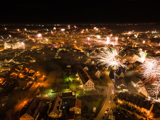 Bavarian City celebrate New Year with fire works