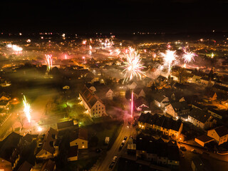 Bavarian City celebrate New Year with fire works