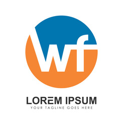 Monogram Logo Initial Letters WF
