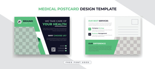 Medical health care dental postcard corporate business company template design