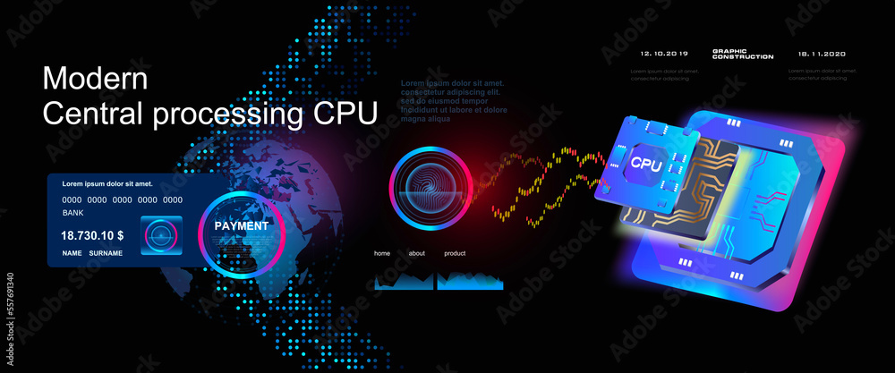 Poster presentation and advertising new generation computer processor. innovative stream processor for comp