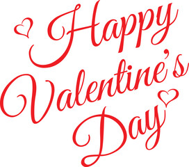 Happy Valentine's Day calligraphy lettering with hearts. Zip file containing EPS, JPG and PNG files.