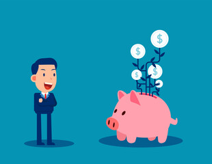 Business person looking the investment growth. Business plans success concept