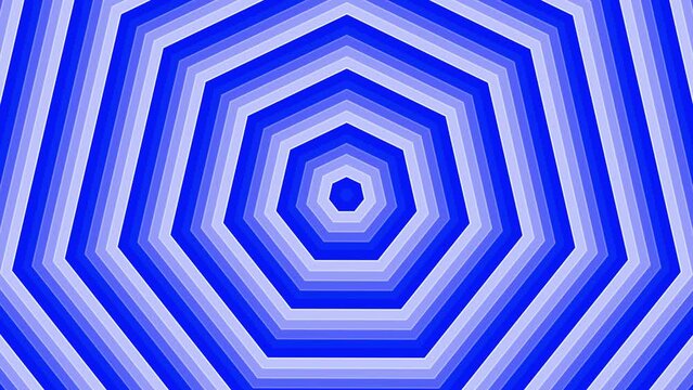 Blue bold heptagon star simple flat geometric on white background loop. Starry heptagonal radio waves endless creative animation. 