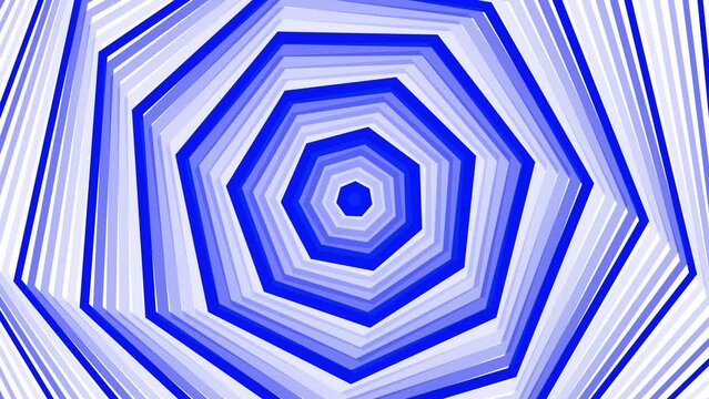 Blue bold spin heptagon star simple flat geometric on white background loop. Starry heptagonal spinning radio waves endless creative animation. 