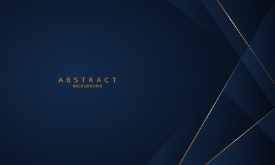 Obraz premium dark blue luxury premium background and gold line.