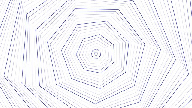 Blue slim spin heptagon star simple flat geometric on white background loop. Starry heptagonal spinning radio waves endless creative animation. 