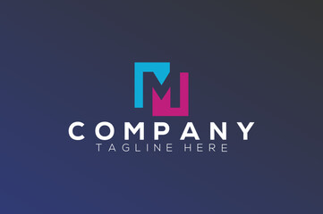Modern letter M logo design template. Business technology and technology logo design.