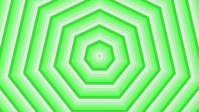Green bold circles simple flat geometric on white background loop. Rounds heptagonal radio waves endless creative animation. Rings seamless motion graphic backdrop. Sphere radar sonar design.