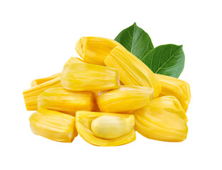 Jackfruit with leaf isolated on transparent png