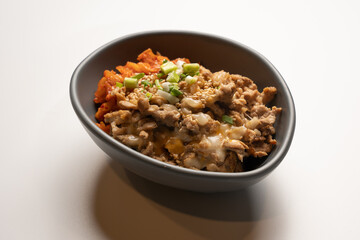 rice with pork and kimchi