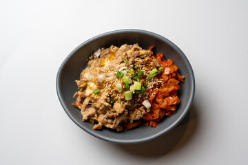 rice with pork and kimchi