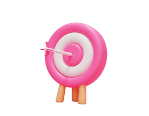 Arrow hit the center of target target achievement concept web icon 3d illustration