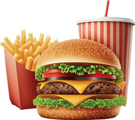 burger and fries