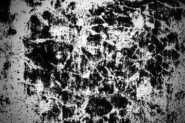 cracked abstract wall, black and white textured wall background, cracked wall background