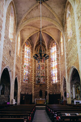 Obraz premium The gothic interior of the Saint Luperc Cathedral in the medieval town of Eauze, Gers (France)