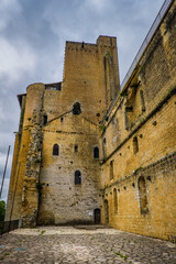 Obraz premium The imposing medieval Termes D'Armagnac tower, a 36 meter high tower in the south of France
