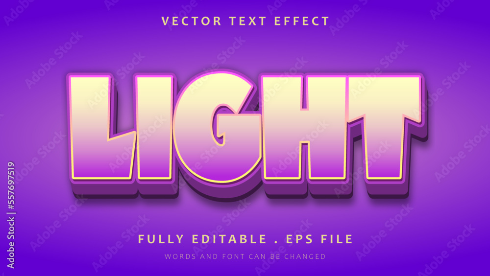 Fototapete modern gradient word light editable text effect design template