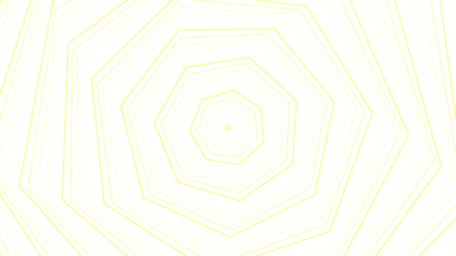 Yellow slim spin heptagon star simple flat geometric on white background loop. Starry heptagonal spinning radio waves endless creative animation. 