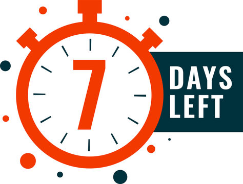 Countdown timer number of days left with clock