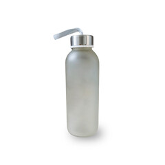 Stainless tumbler on white background