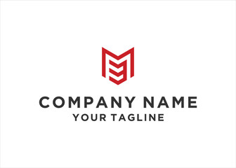 letter me logo design vector illustration template
