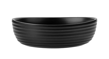 black bowl isolated on transparent png