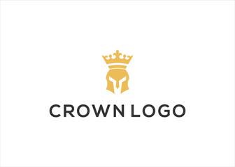 Spartan logo crown design template Vector illustration