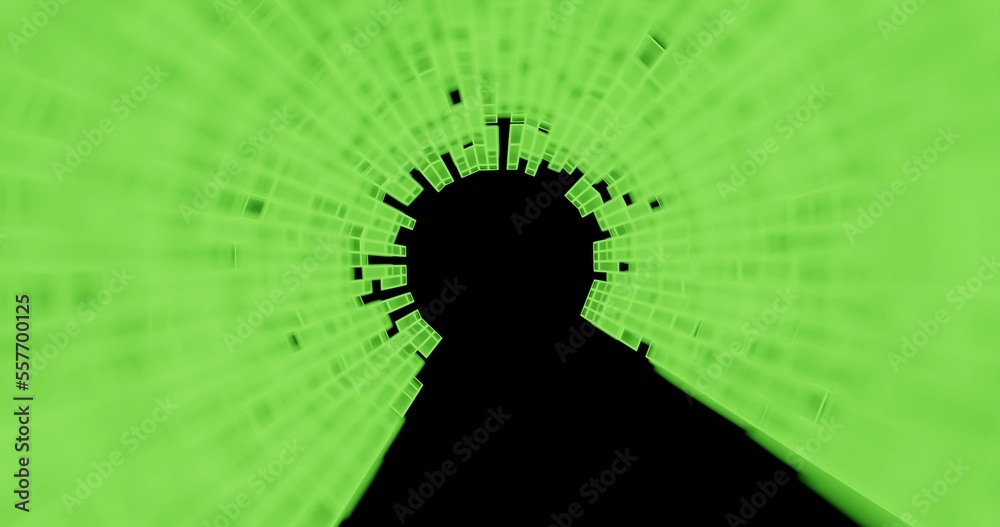 Wall mural background with code polar array of 3d elements