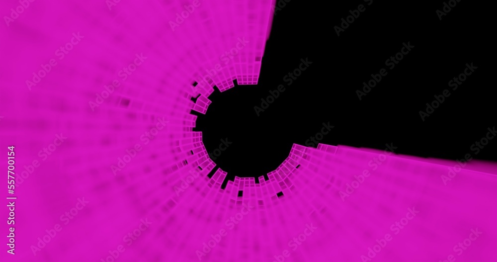 Wall mural background with code polar array of 3d elements