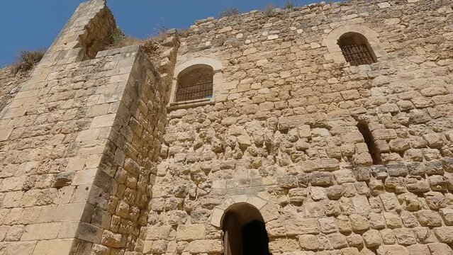 Archaeological remains of a Roman castle. In Ein Hamad National Park at the entrance to the city of Jerusalem
