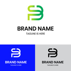 Abstract Modern letter SP logo 