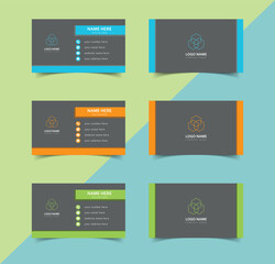 Double-sided creative business card template.Creative and Clean Business Card Template.Flat design vector abstract creative. modern visiting card.