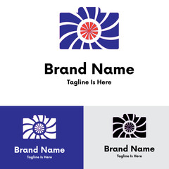 Colorful photography camera logo design 