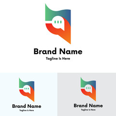 Digital chat concept logo design 