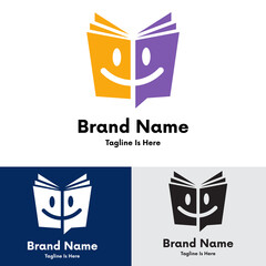  Happy Smile book logo design 